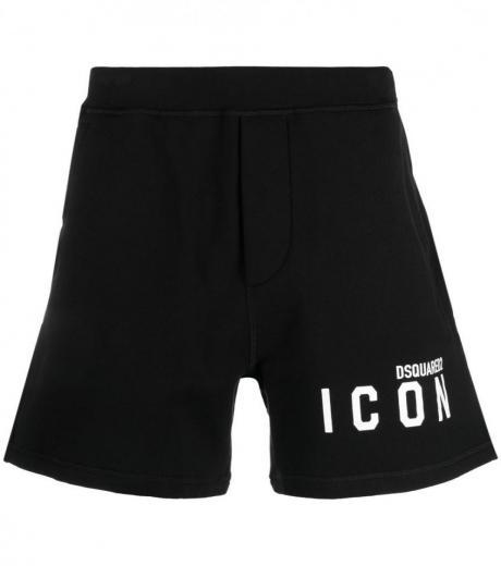 black icon logo shorts
