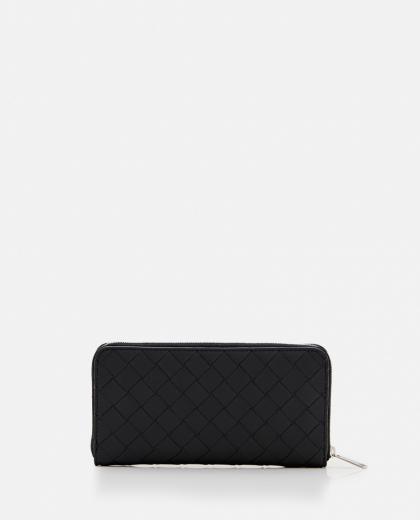 black intreccio zip wallet