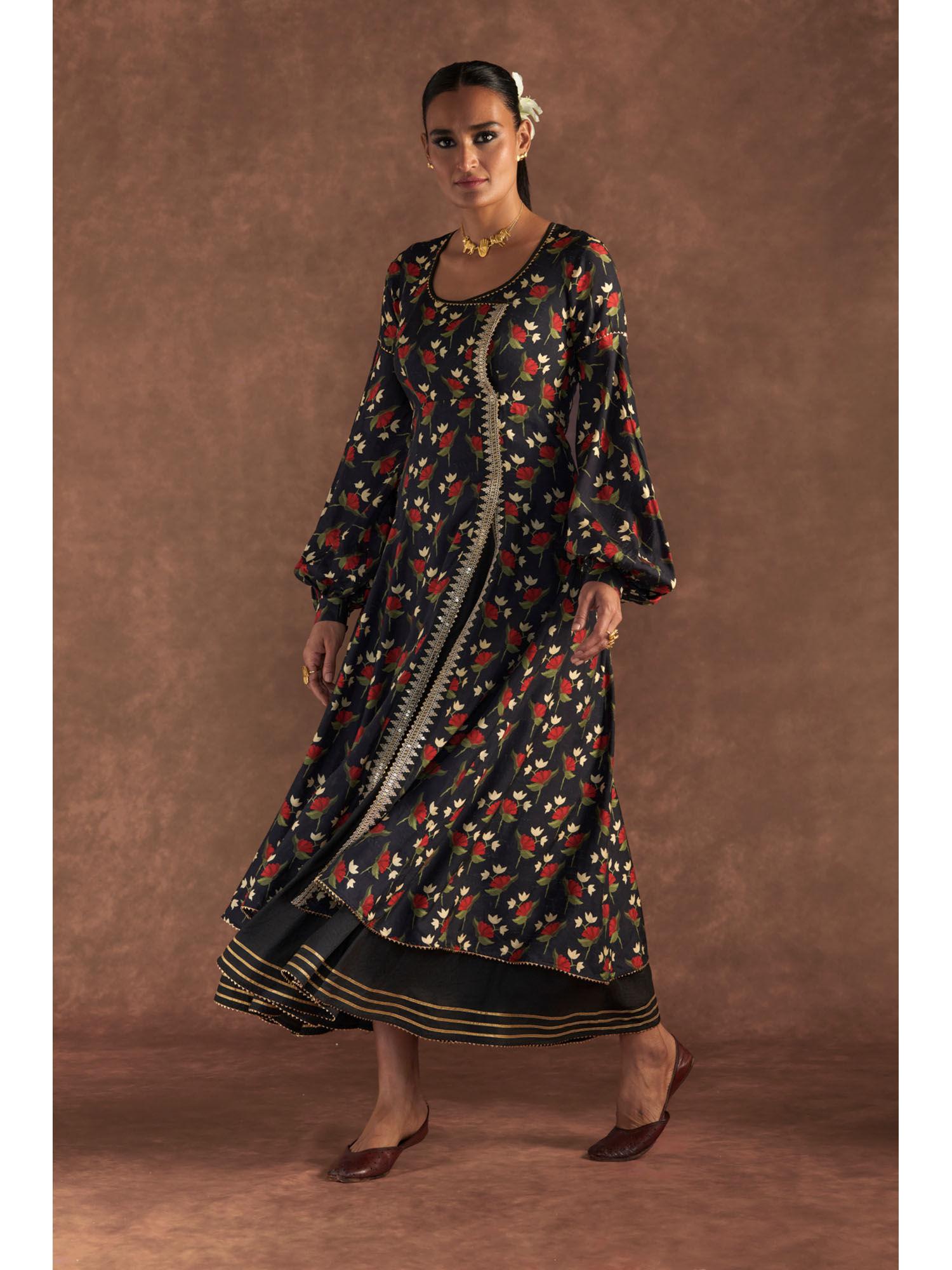 black irisbud kurta dress