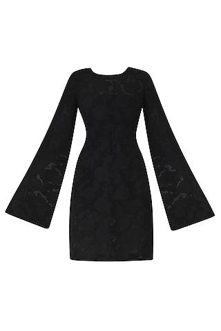 black jacquard dress