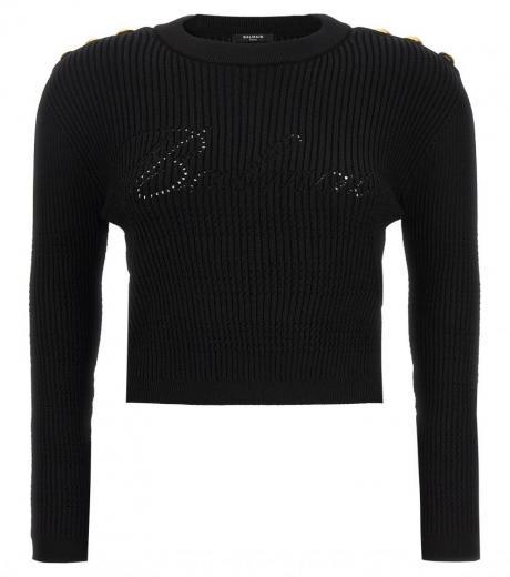 black jacquard sweater