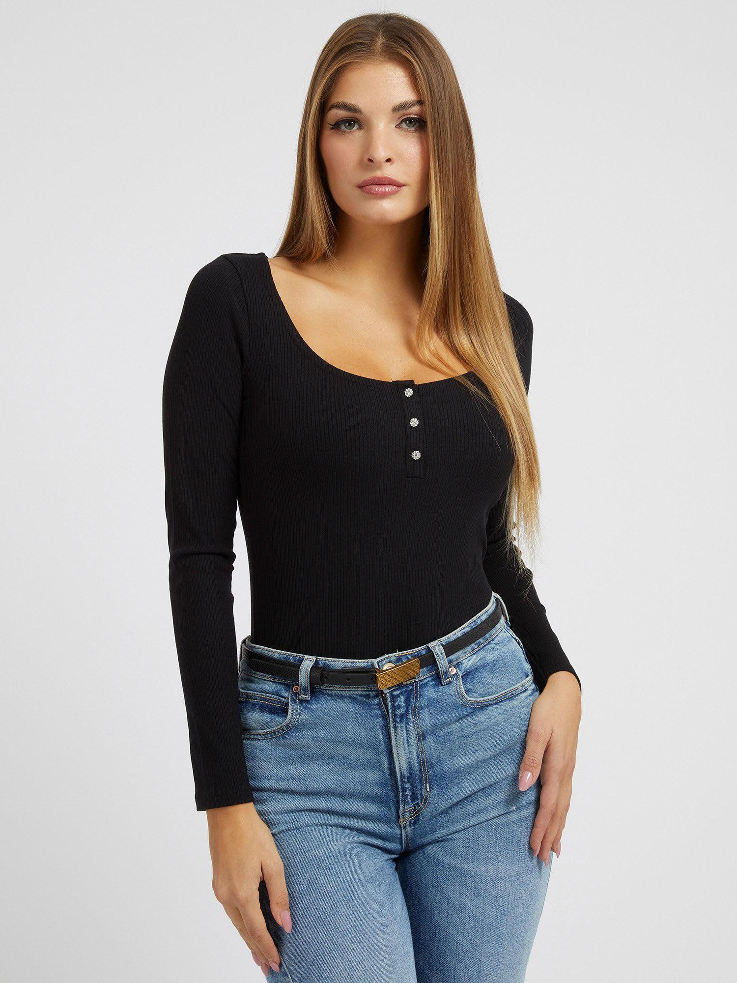 black jewel buttons top