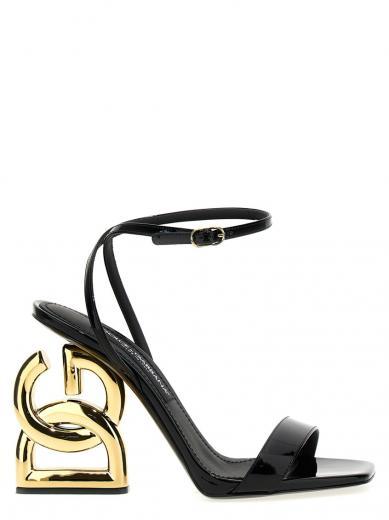 black keira logo heels