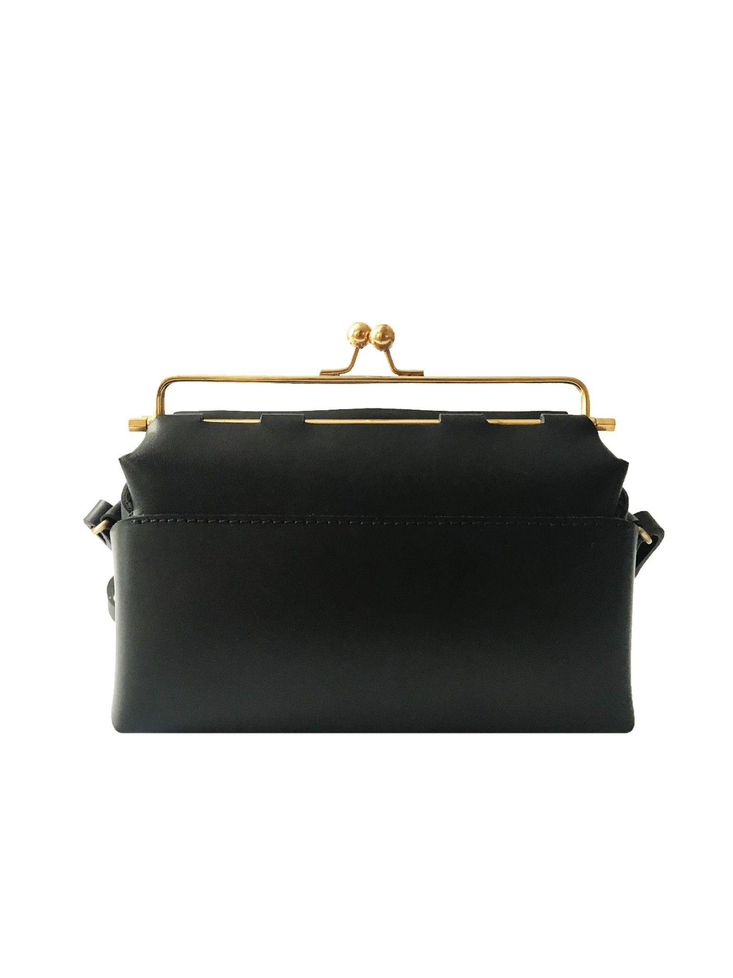 black kisslock bag