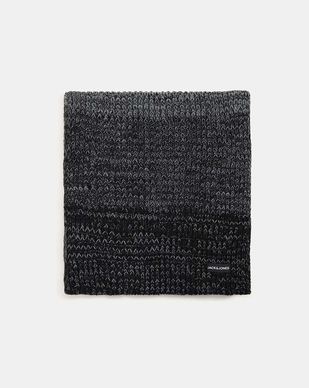 black knit tube scarf