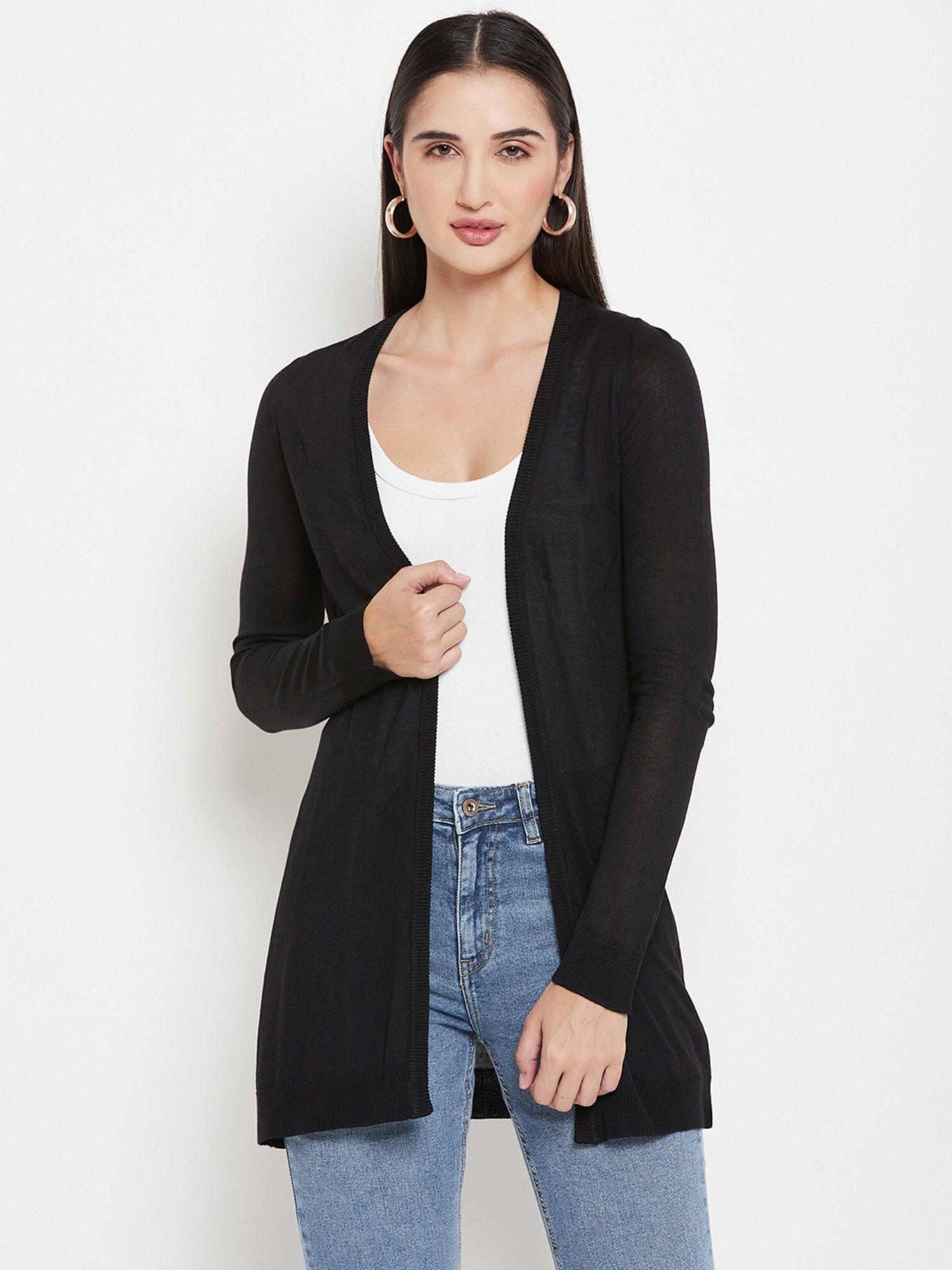 black knitted shrug