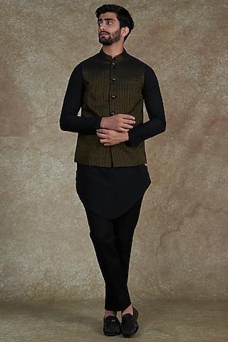 black kota silk bundi jacket