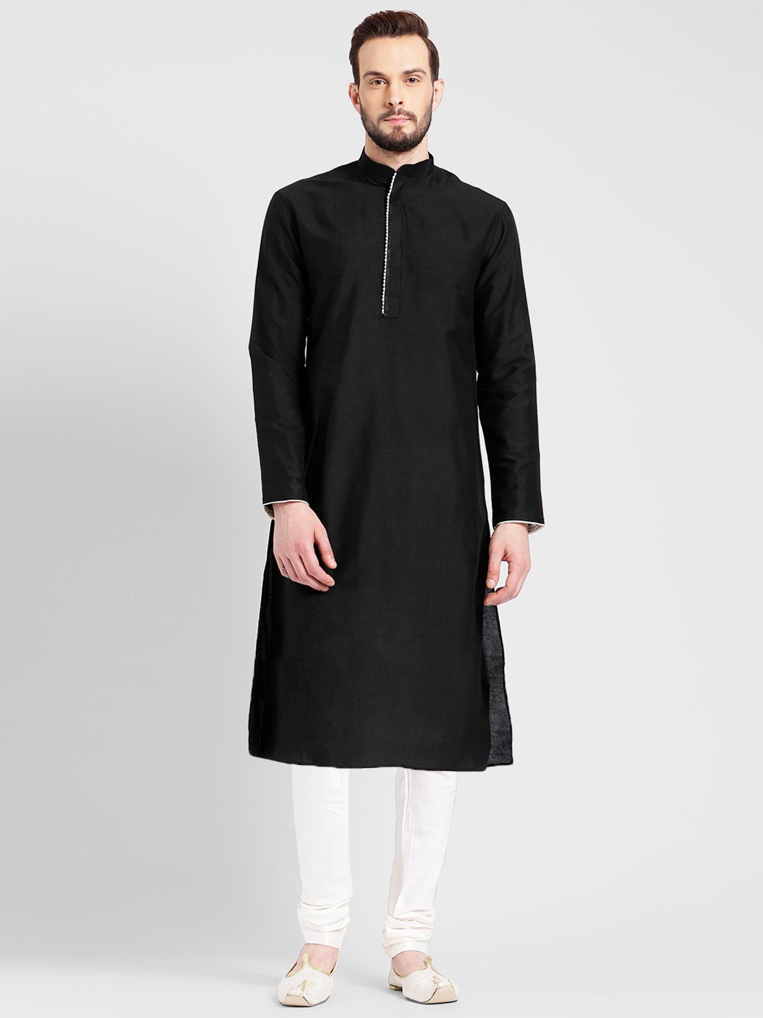 black kurta and churidar (set of 2)