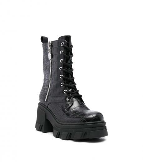 black lace up boots