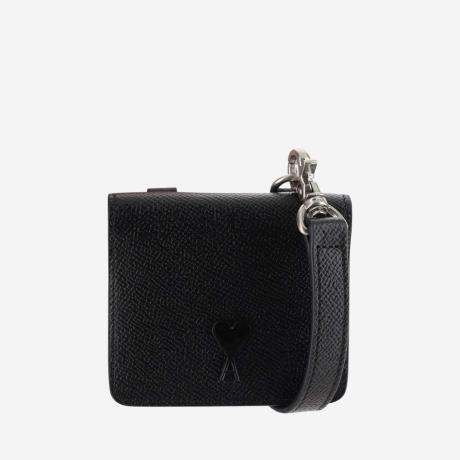 black leather ami de coeur card holder