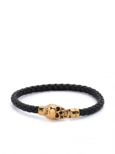 black leather bracelet