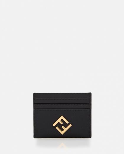 black leather cardholder