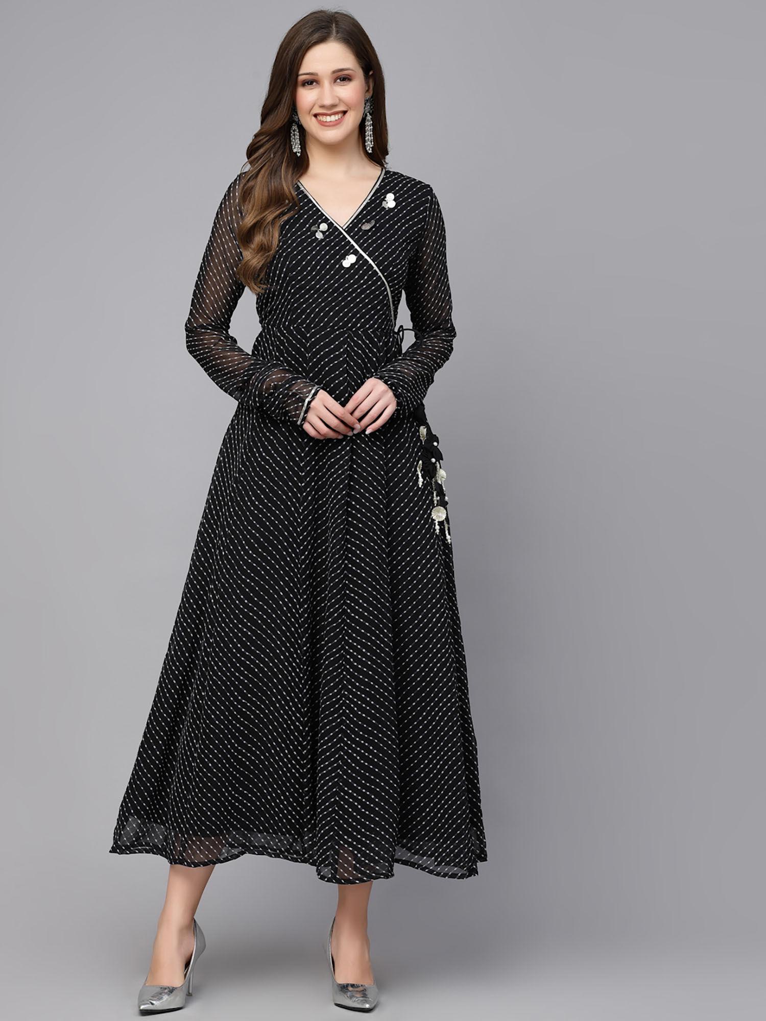 black leheriya maxi dress