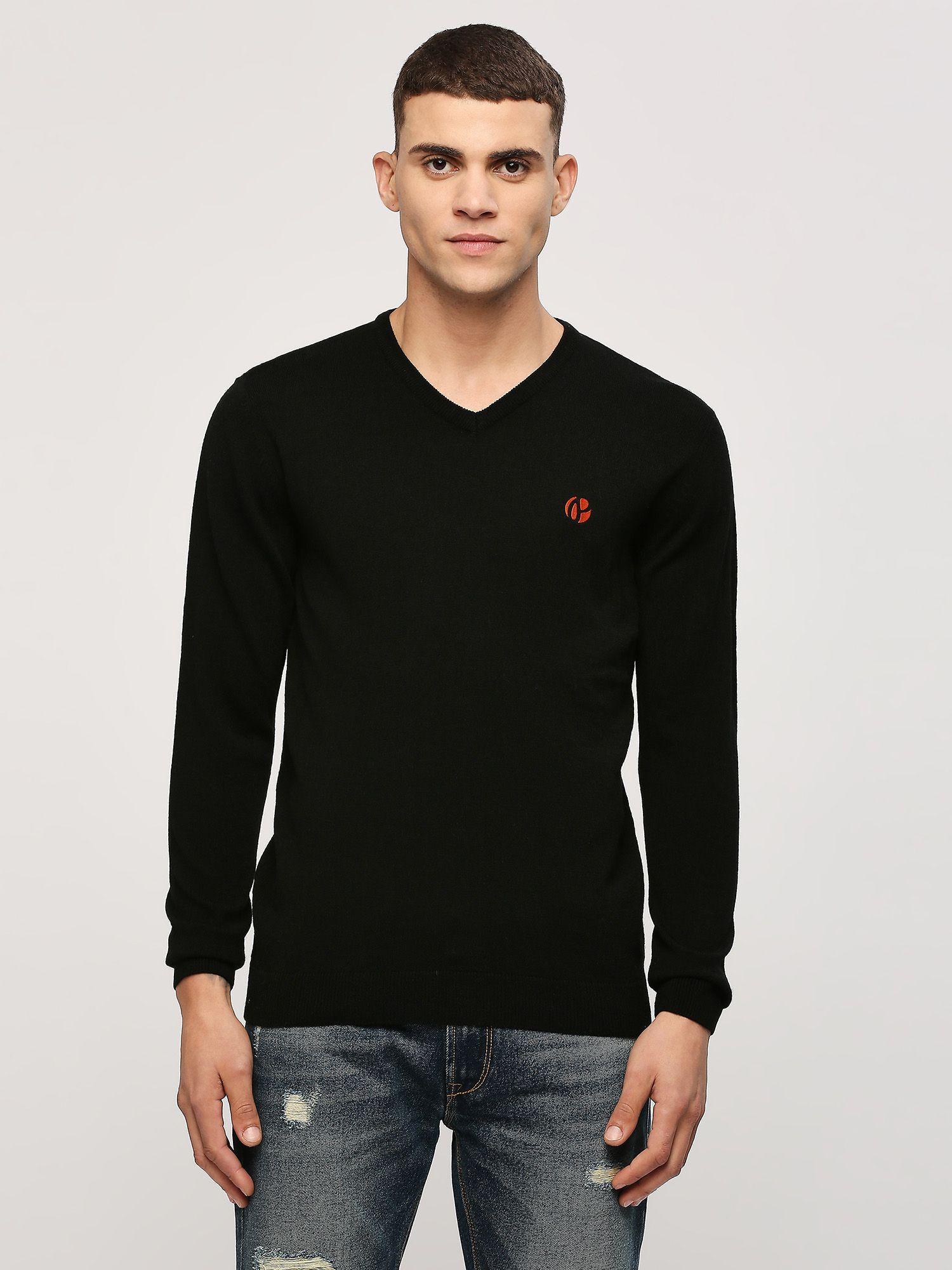 black lightweight long sleeve sweater