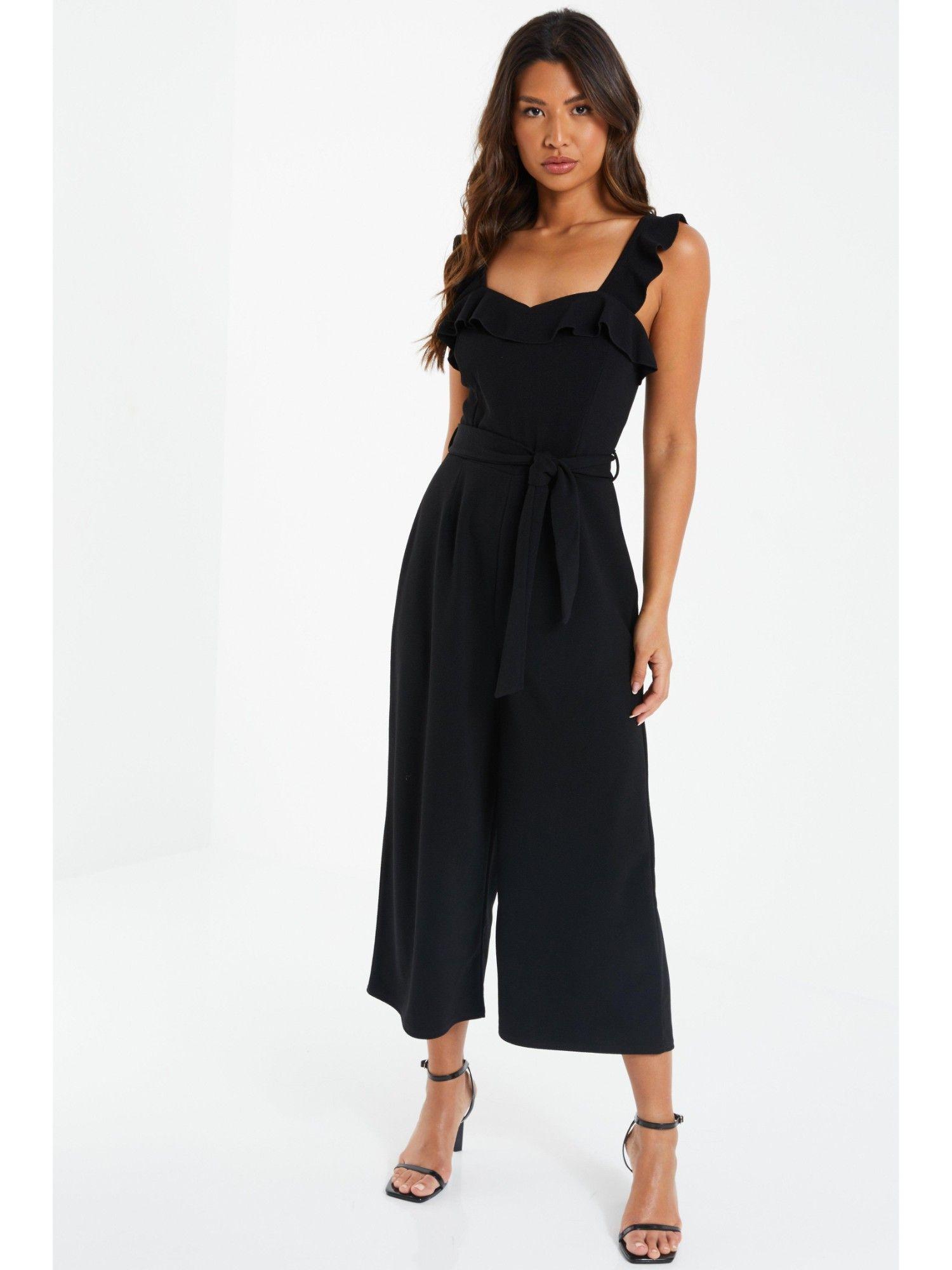 black liverpool culotte jumpsuit (set of 2)