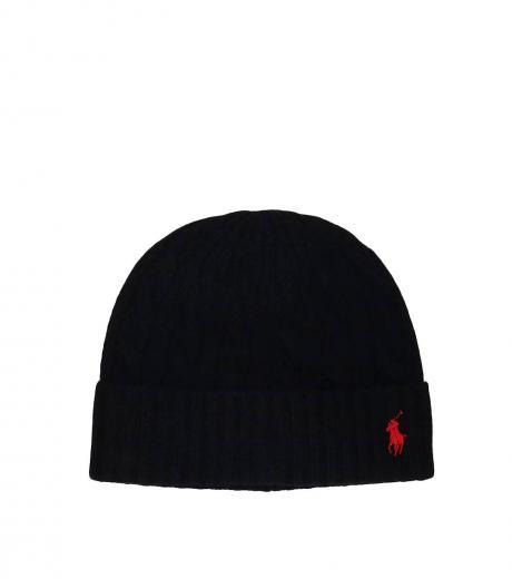 black logo beanie hat