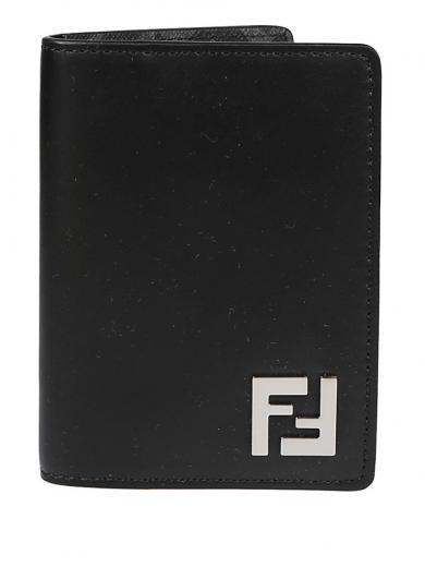 black logo card holder