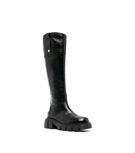 black logo chunky boots