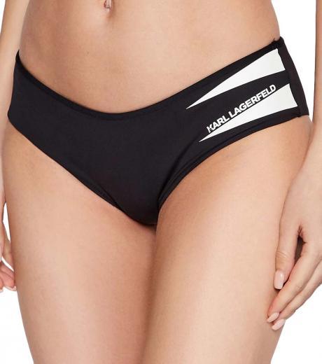 black logo contrast bikini bottoms