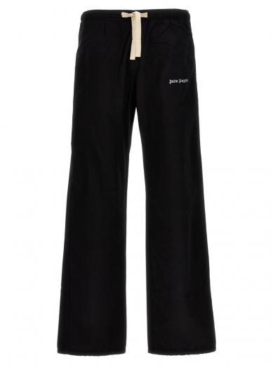 black logo cotton pants