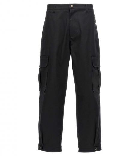 black logo embroidered trousers