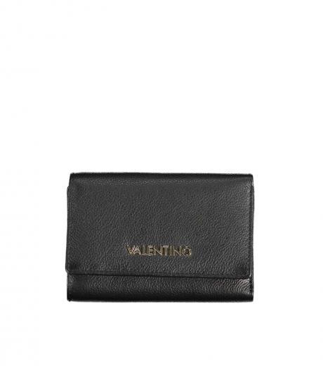 black logo flap wallet