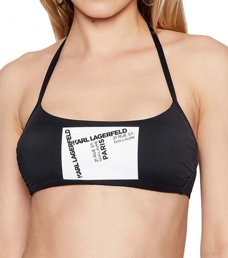 black logo halterneck bikini top