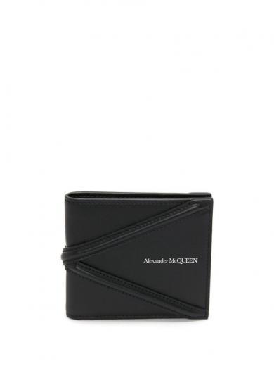 black logo leather wallet