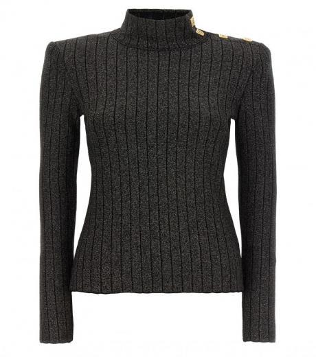 black logo lurex sweater