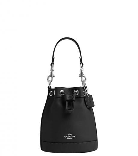 black logo mini bucket bag