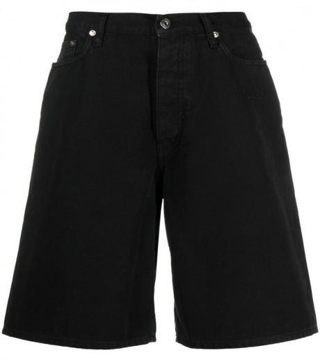 black logo patch shorts