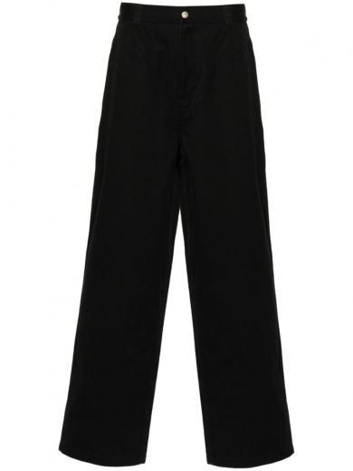 black logo patch trousers