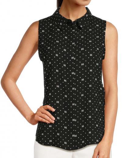 black logo polka dot shirt