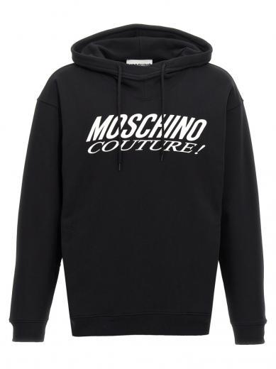 black logo print hoodie
