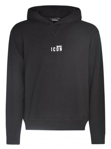 black logo-print hoodie