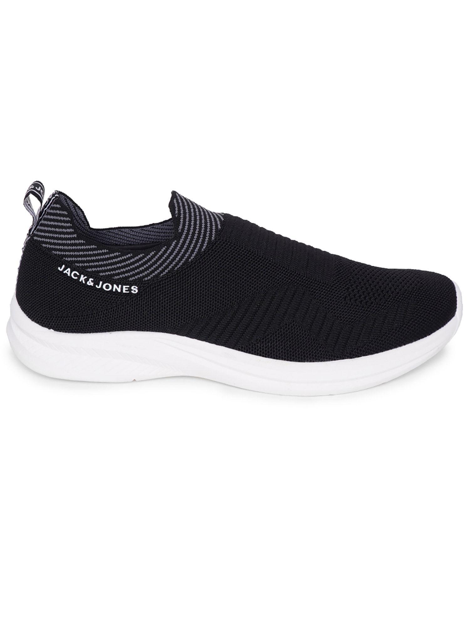 black logo print slip on sneakers