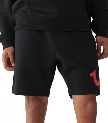 black logo relaxed shorts