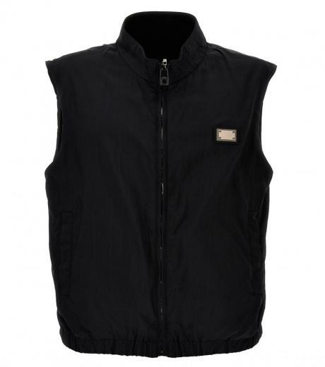 black logo reversible vest