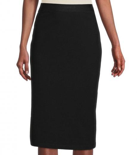 black logoband midi skirt