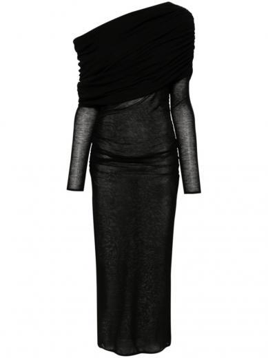black long one-shoulder dress