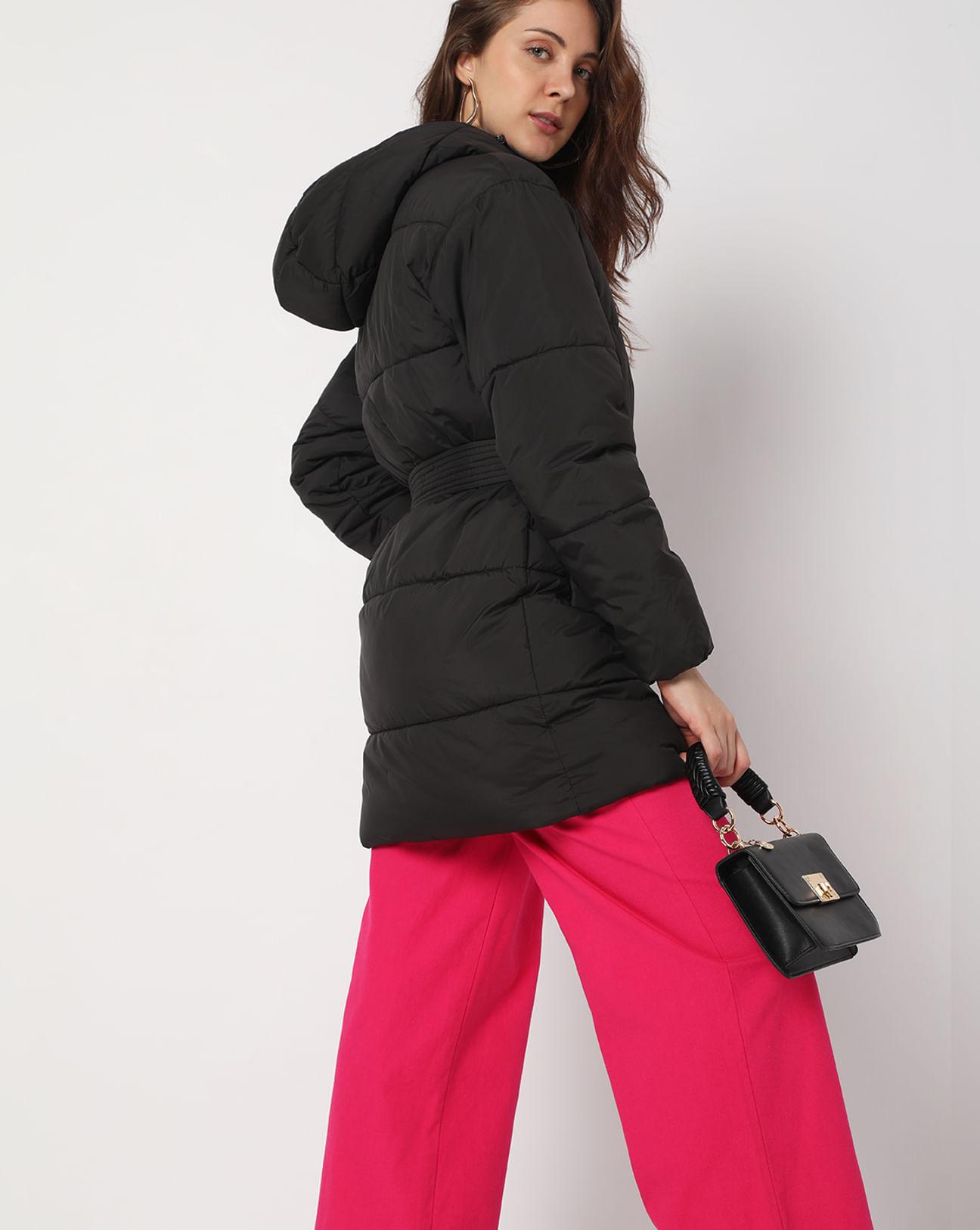 black long puffer jacket