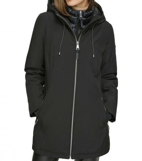 black longline puffer jacket