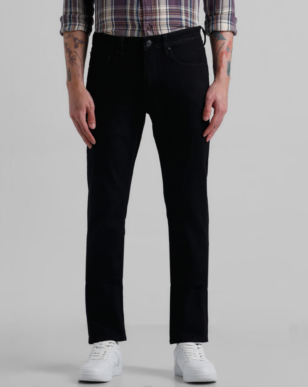 black low rise clark regular fit jeans