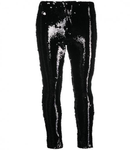 black madilio sequined trousers