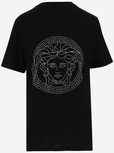 black medusa rhinestones t-shirt