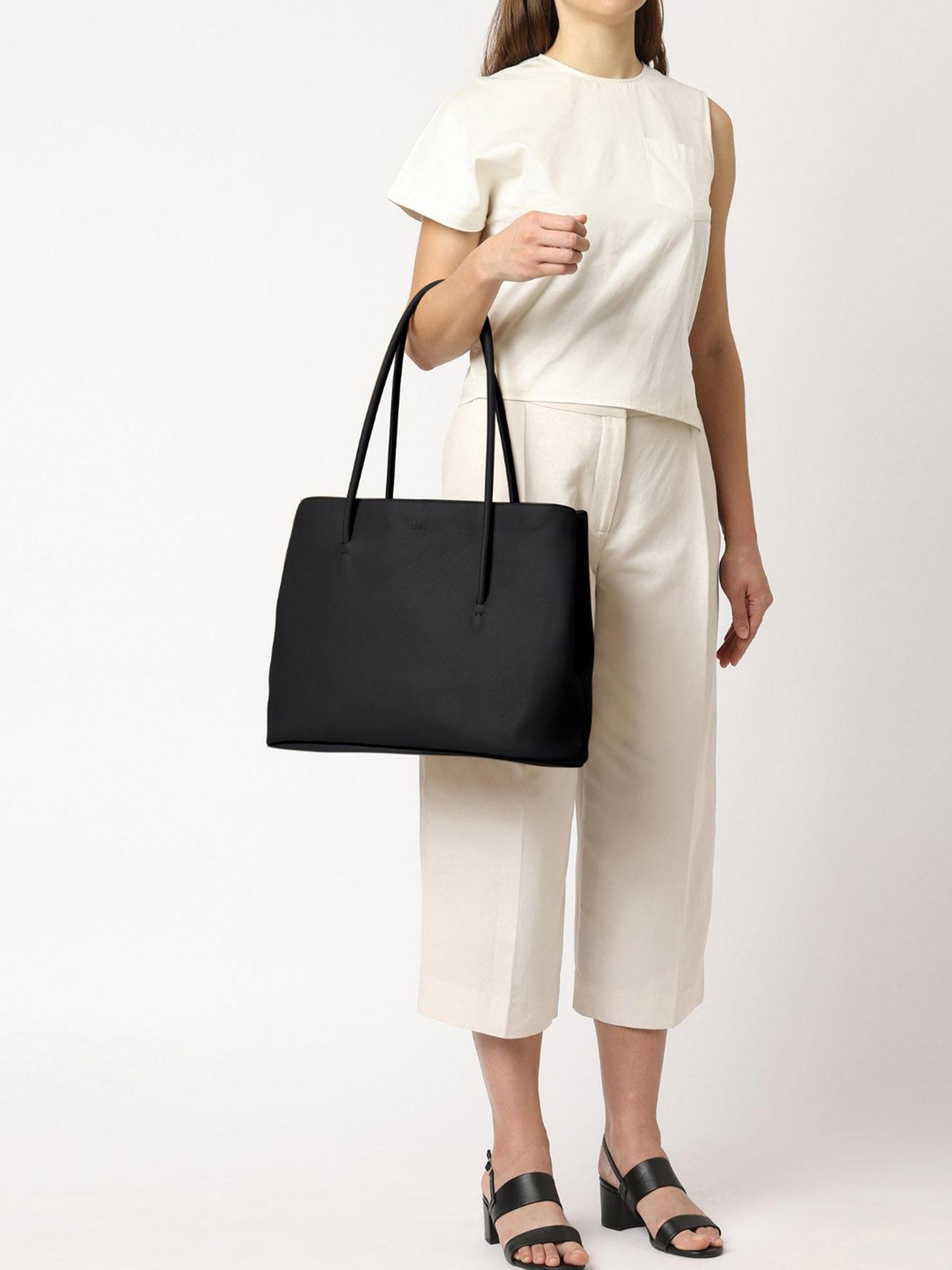 black meena milled tote bag