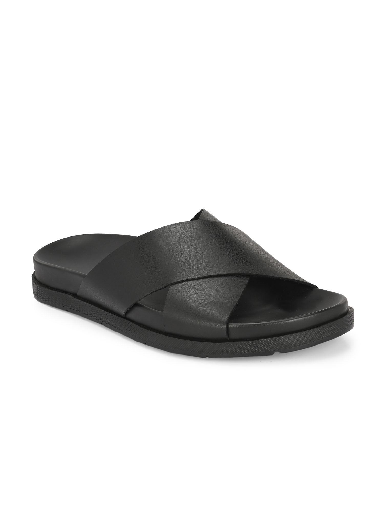 black men leather sandals