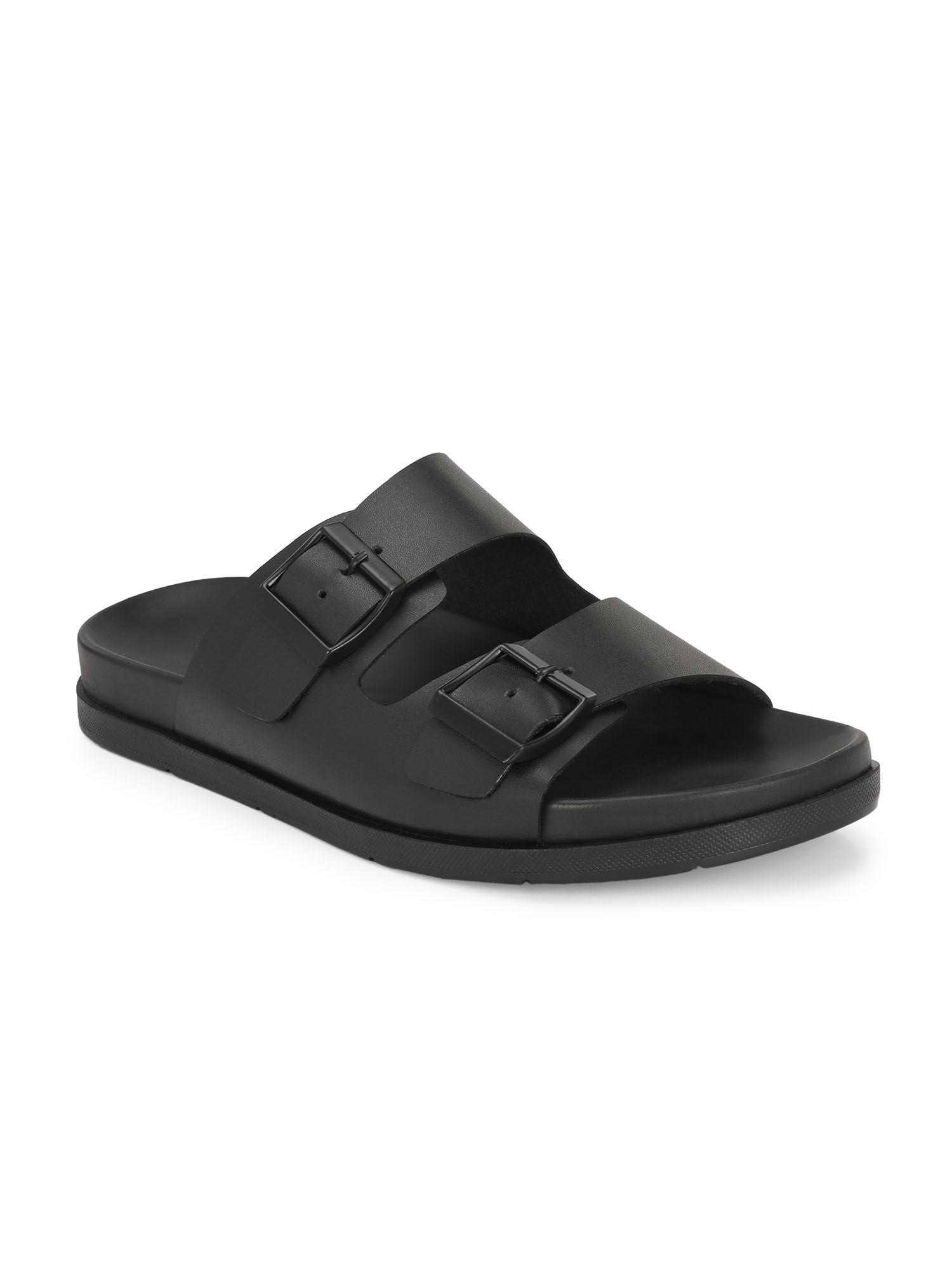 black men leather sandals