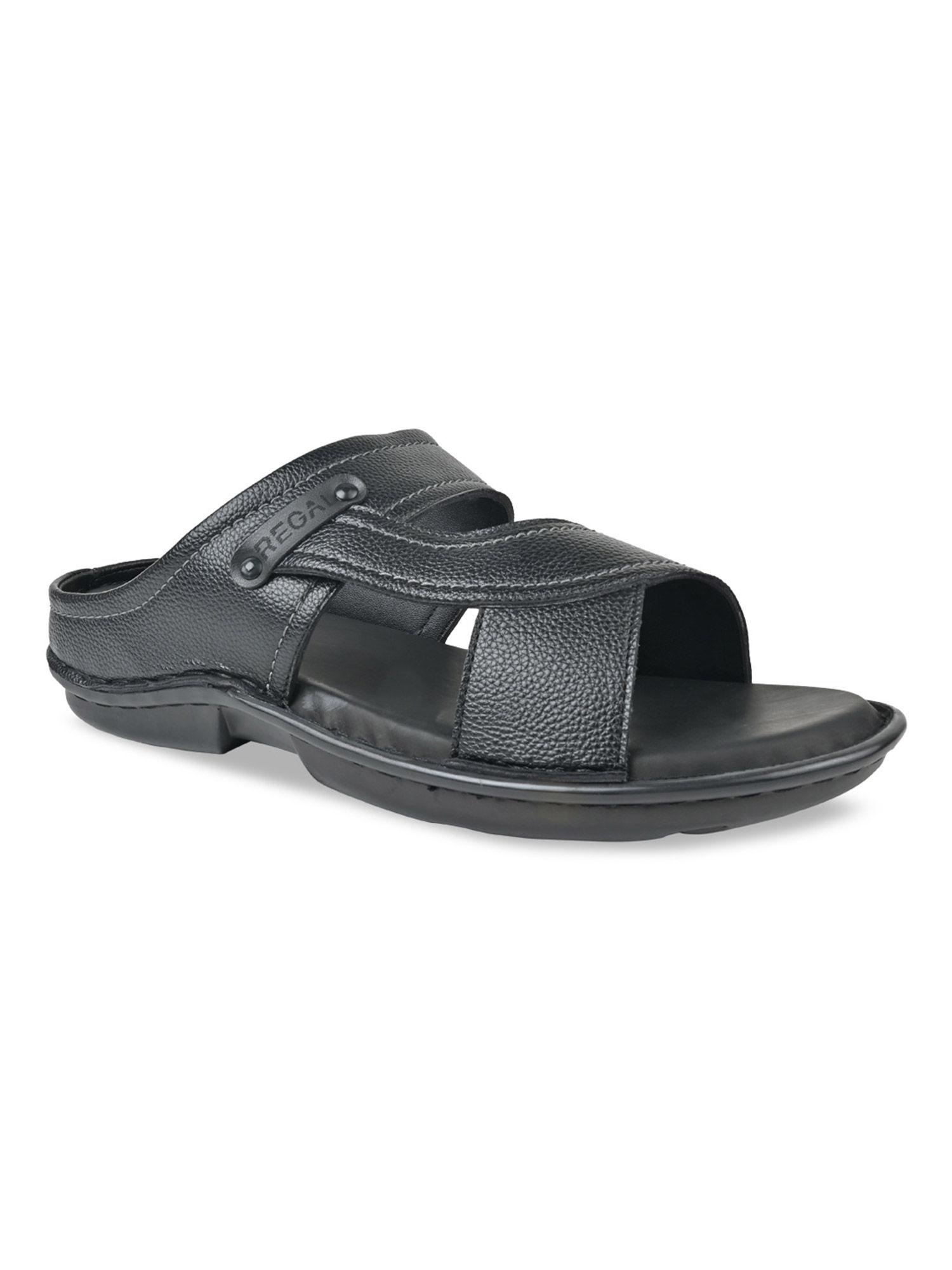 black men solid casual sandals