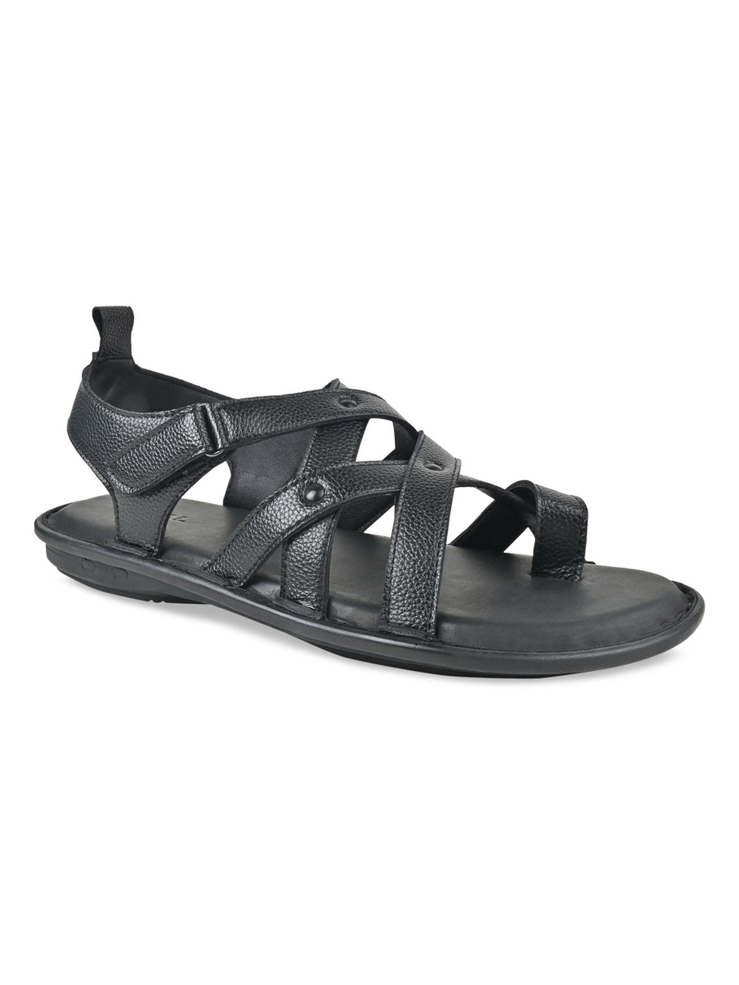 black men solid strappy casual sandals